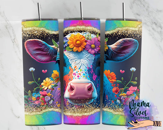 Neon Cow 20oz Skinny Tumbler