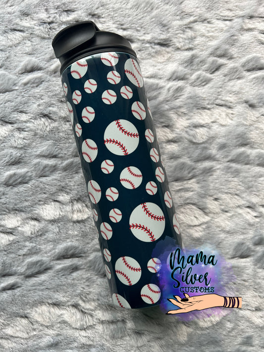 Grey Baseballs Sports 20oz Tumbler